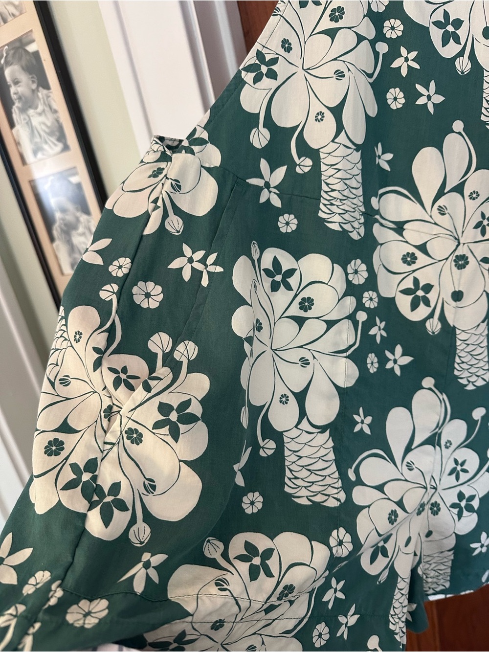 Patagonia Pataloha Romper Tropical Floral Print Green & Cream Size Medium - Picture 8 of 8